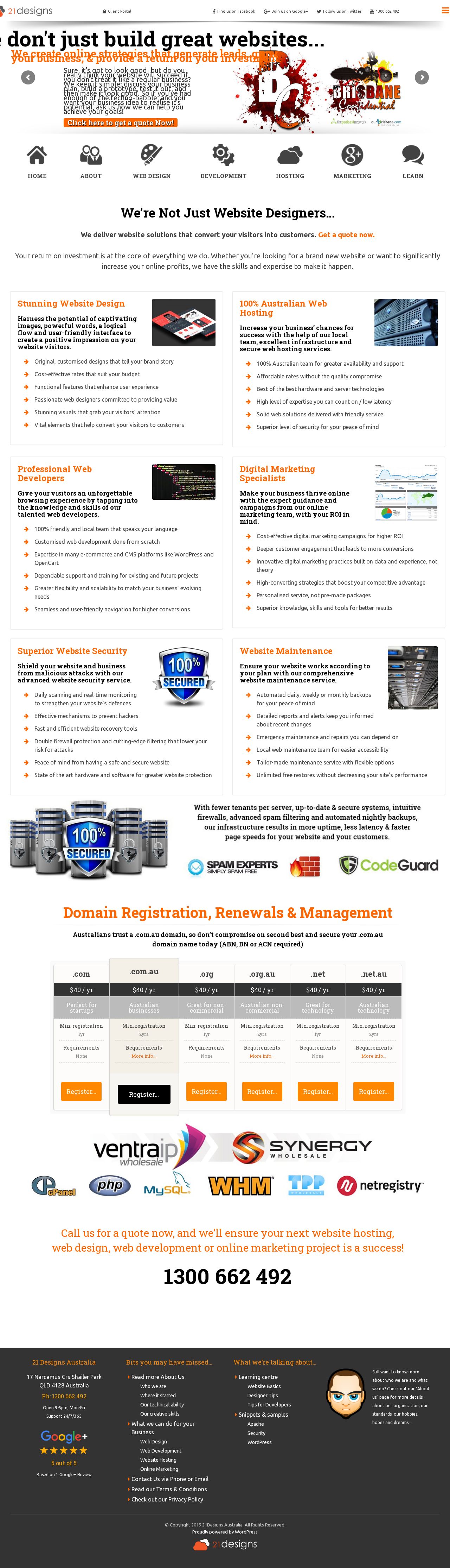 21 Designs website