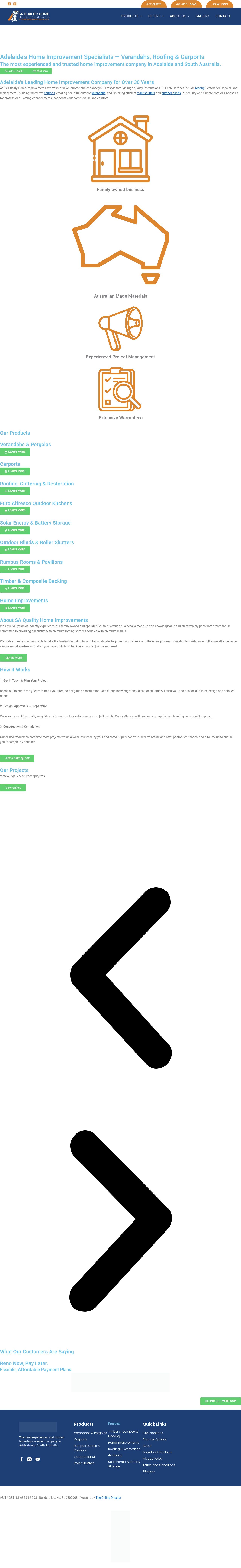 SA Quality Home Improvements website