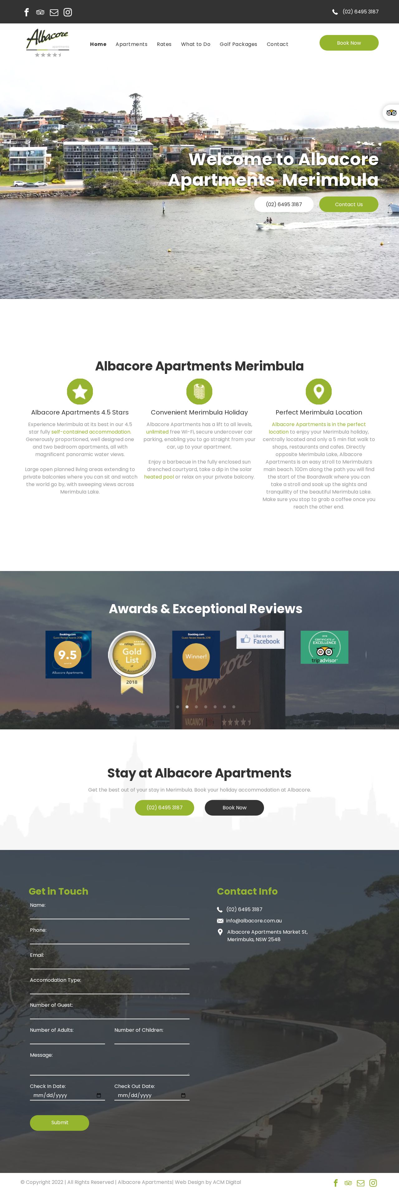Albacore Apartments website