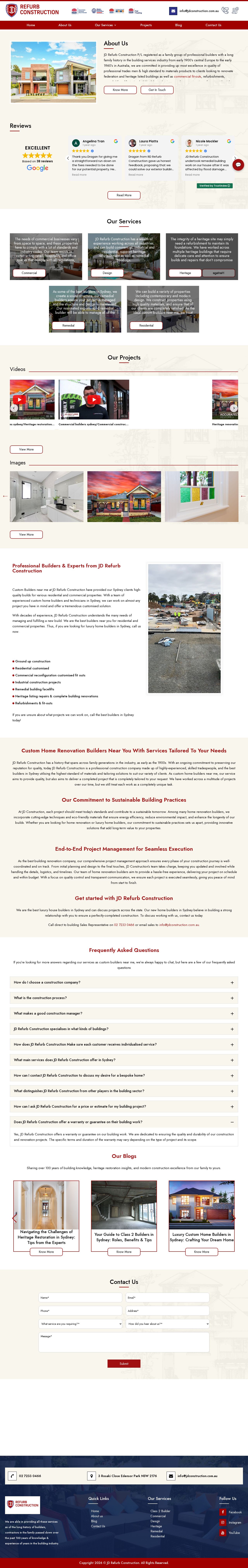 JD Refurb Construction website