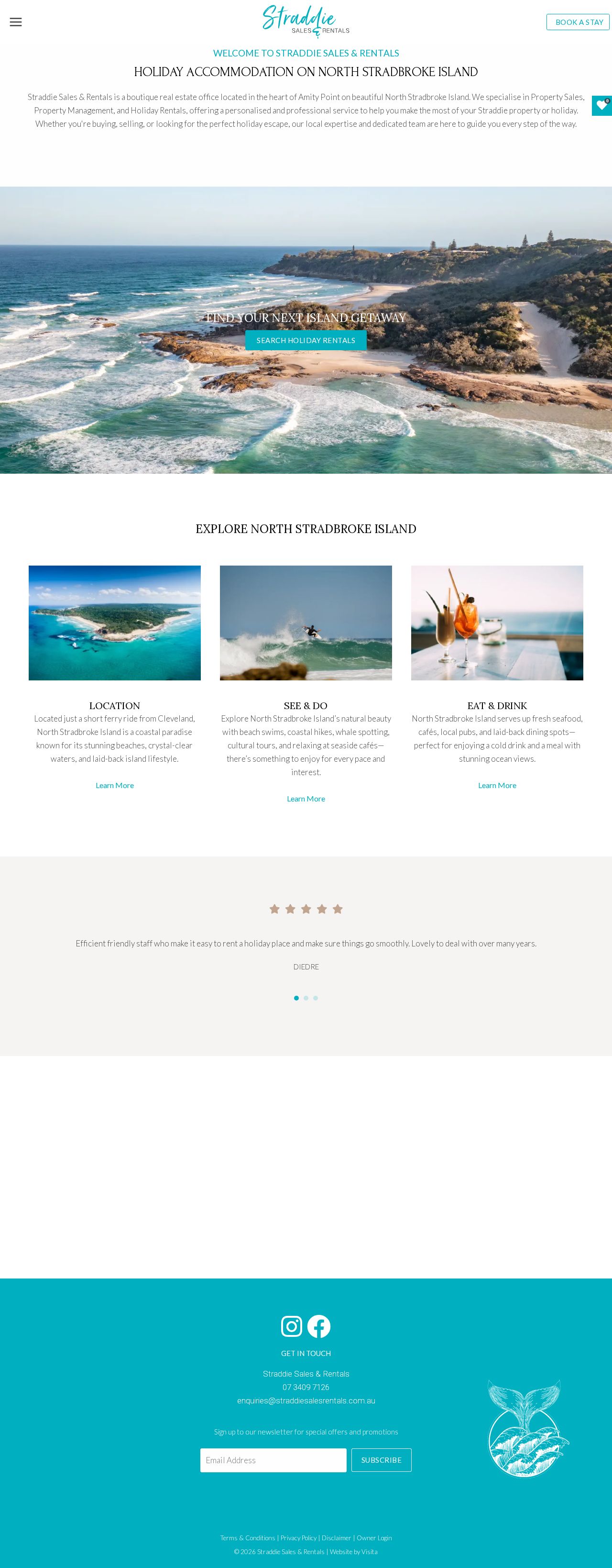 Straddie sales and rentals website