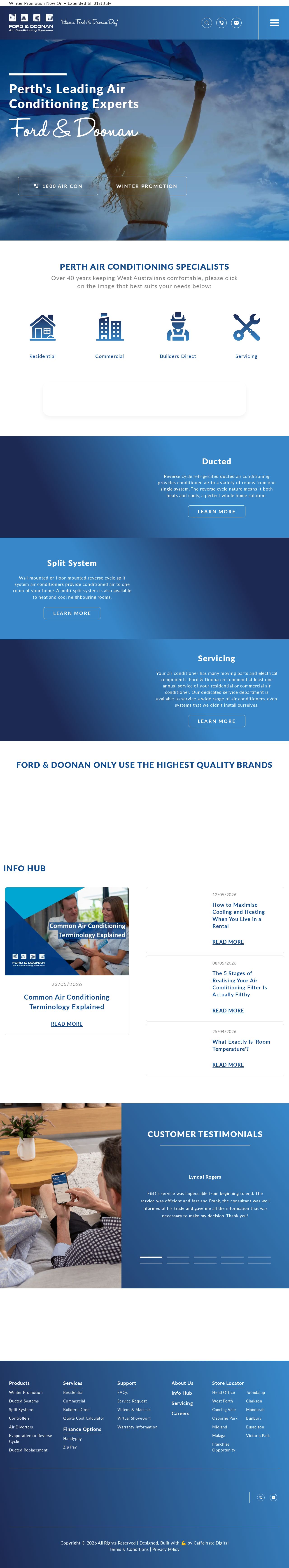 Ford and Doonan Air Conditioning website