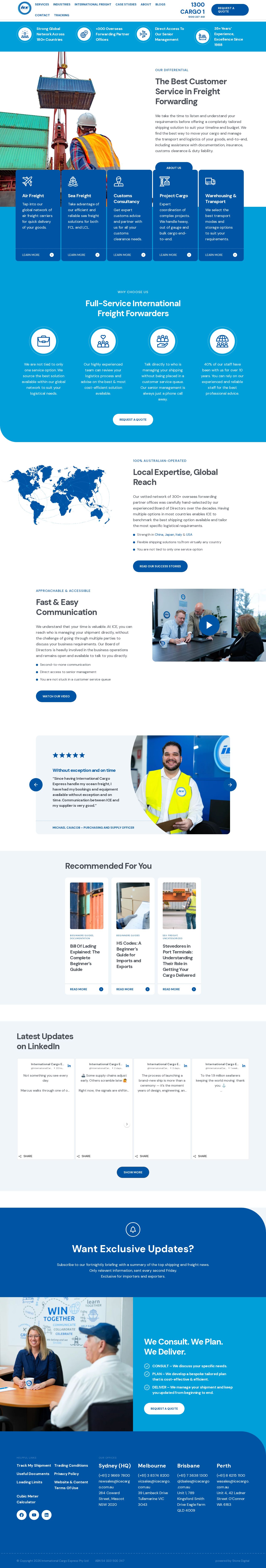 International Cargo Express Pty Ltd website