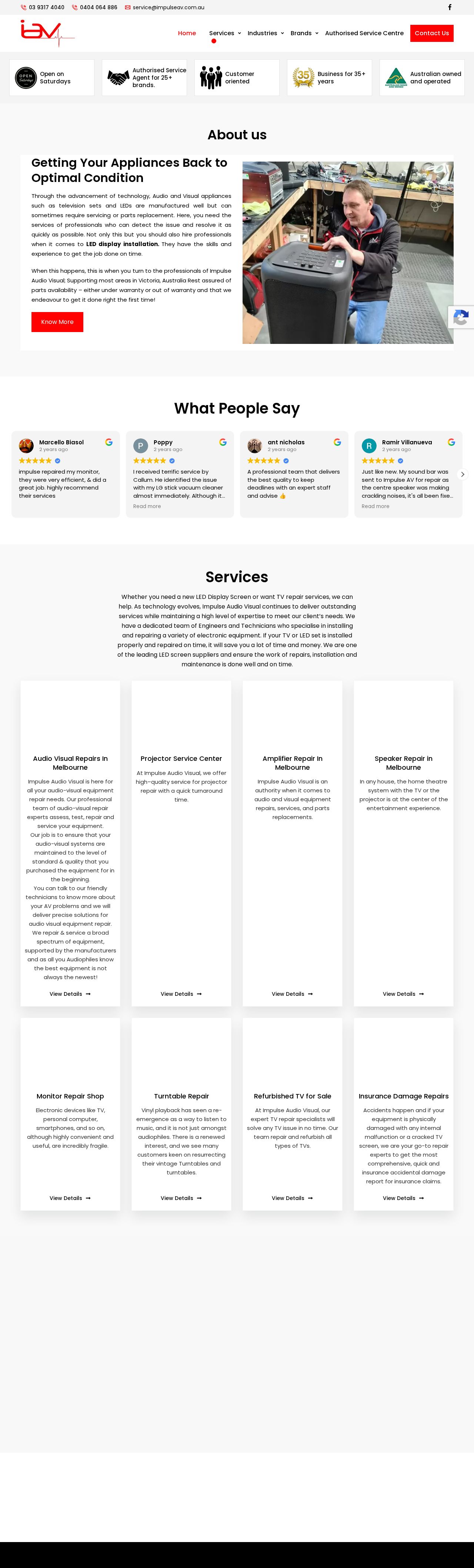 Impulse Audio & Visual website