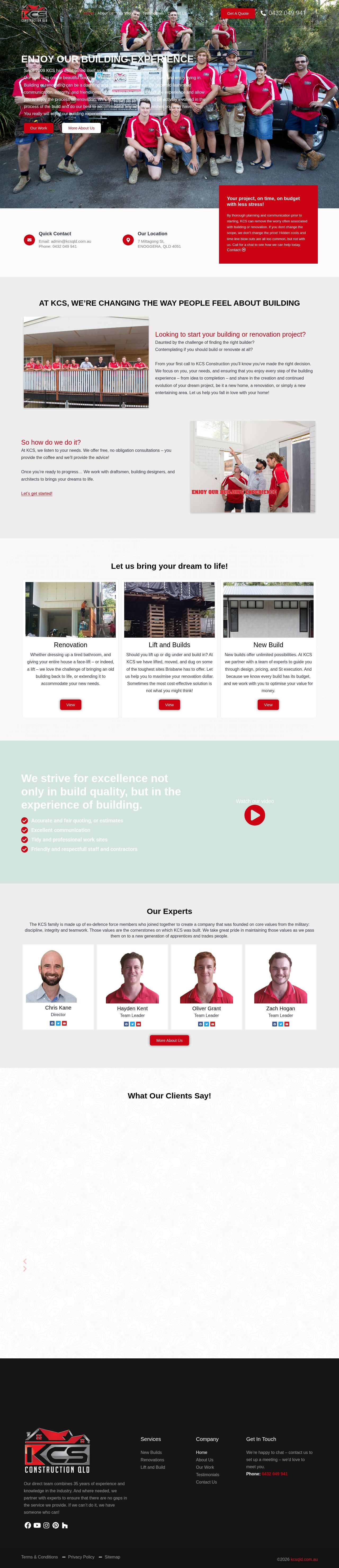 KCS Constructions QLD website