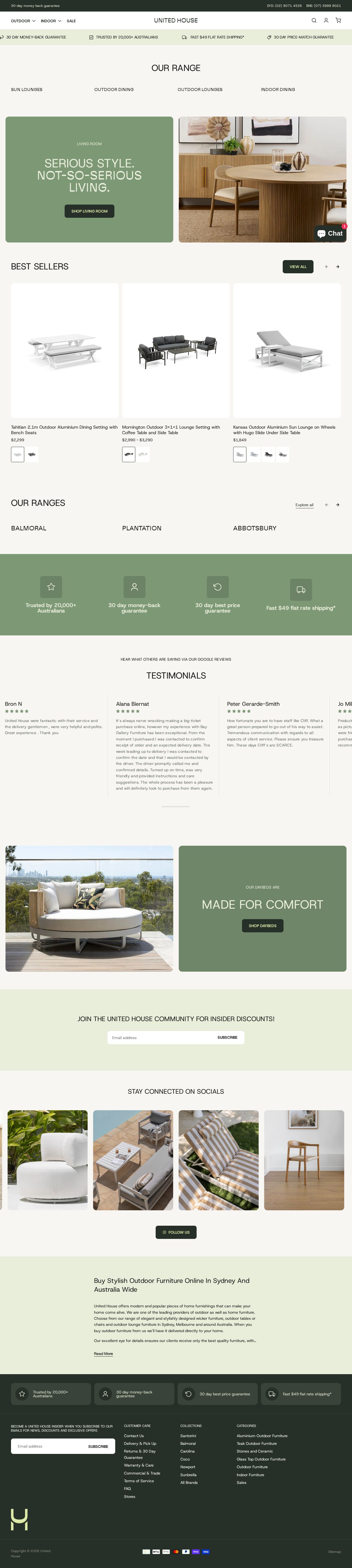 United House Furniture website