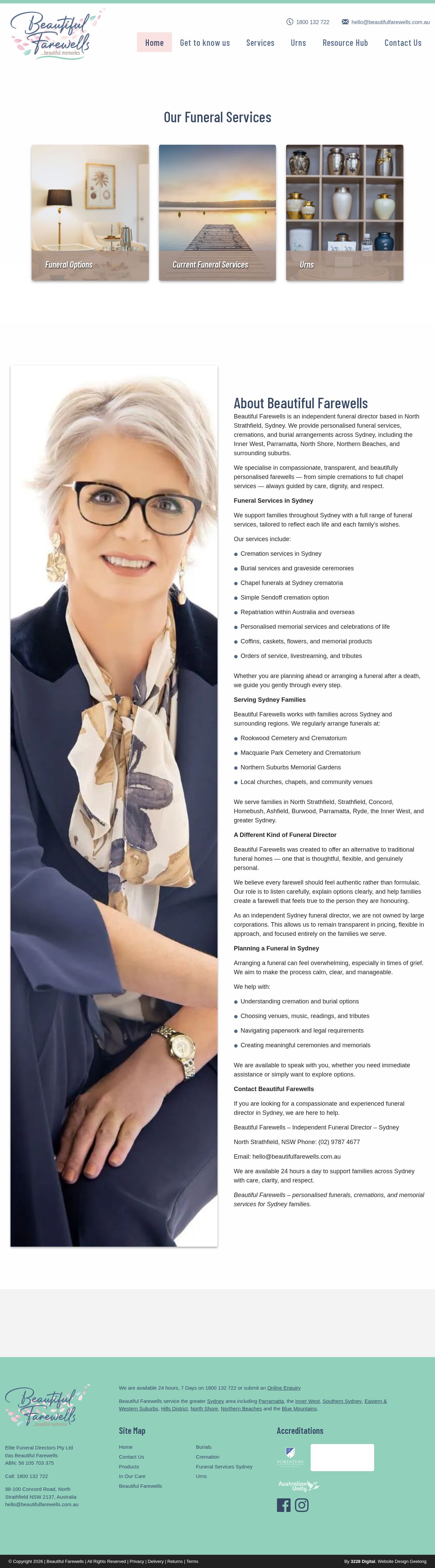 Elite Funerals website