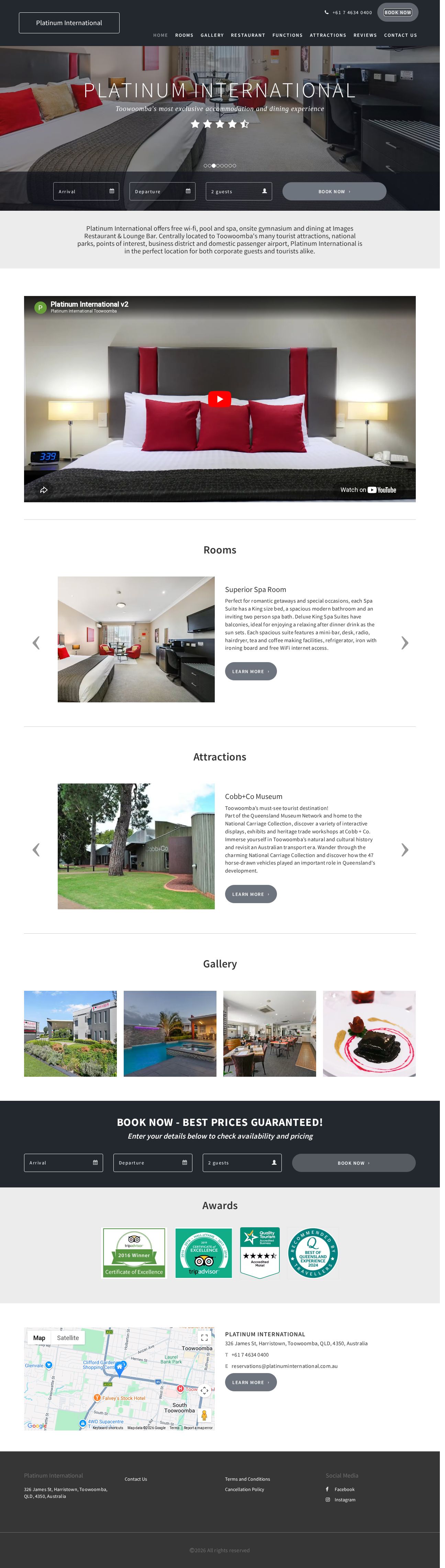 Quality Hotel Platinum International website