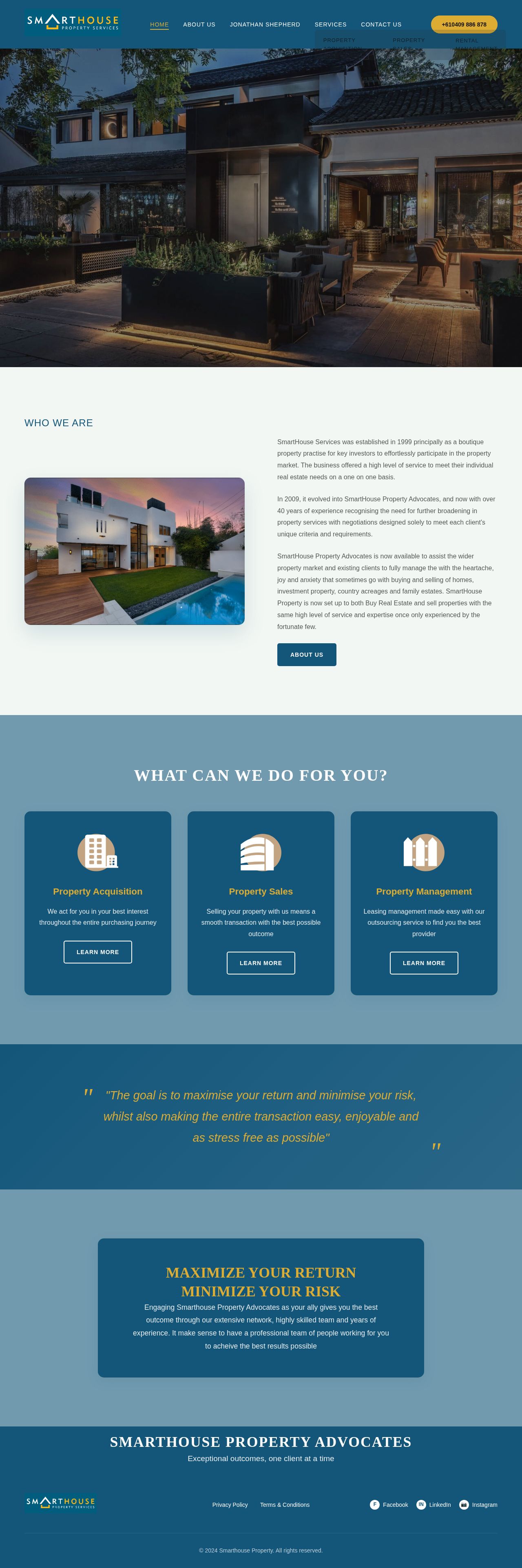 SmartHouse Property Services website