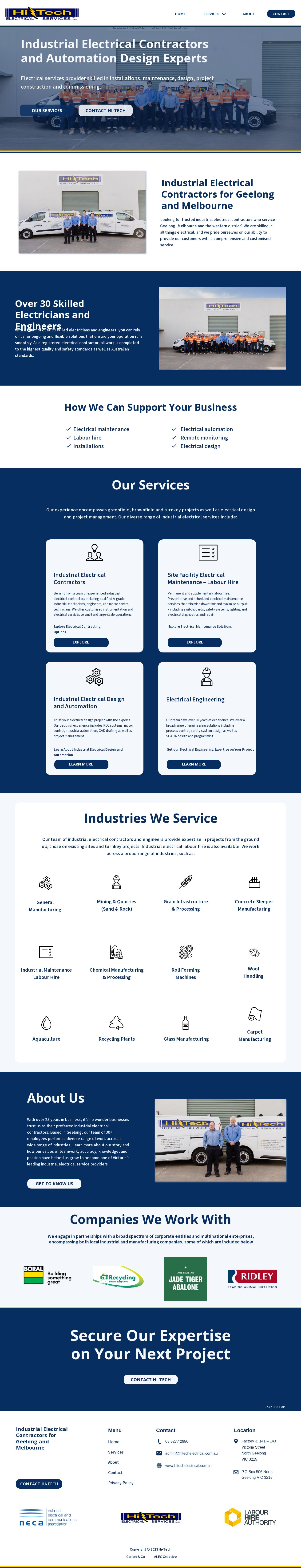 Hi-Tech Electrical website