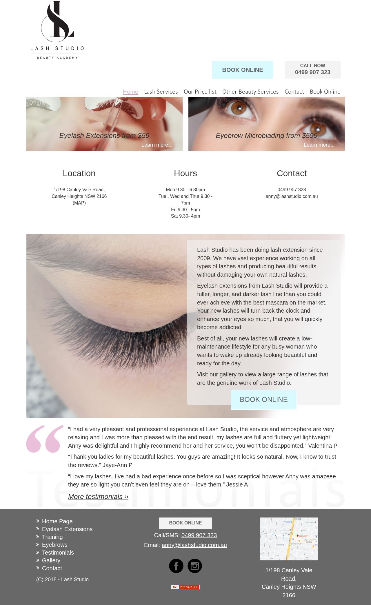 Eyelash Extensions Sydney website