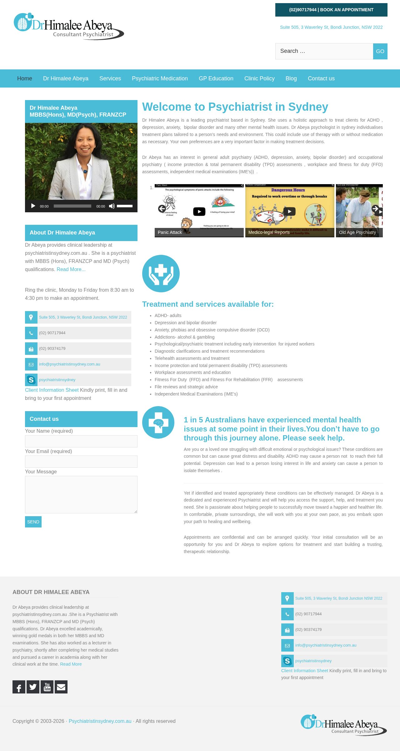 PsychiatristinSydney.com.au website