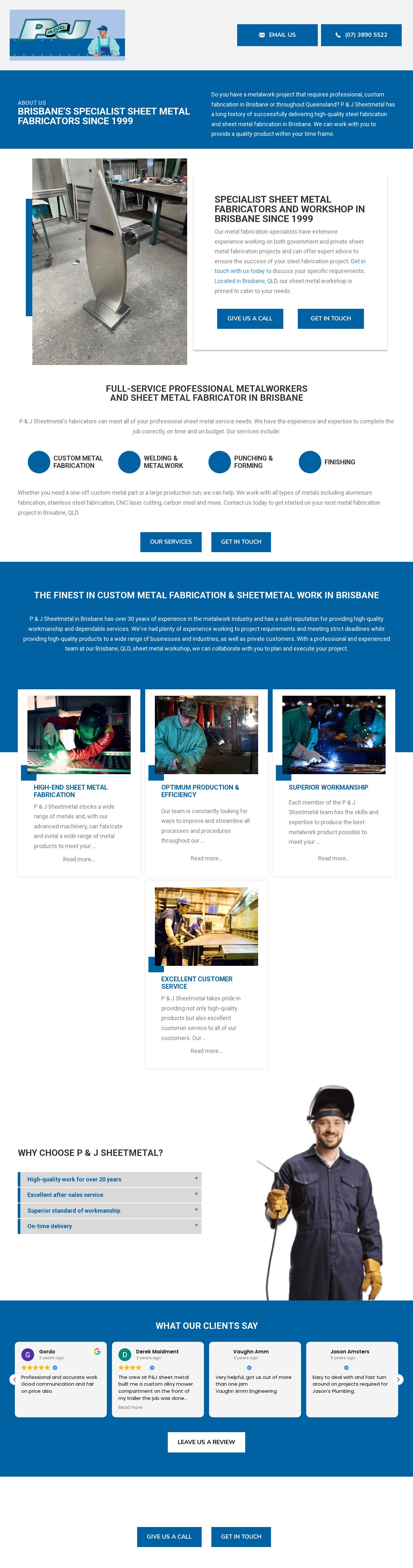 Pandj sheet metal website