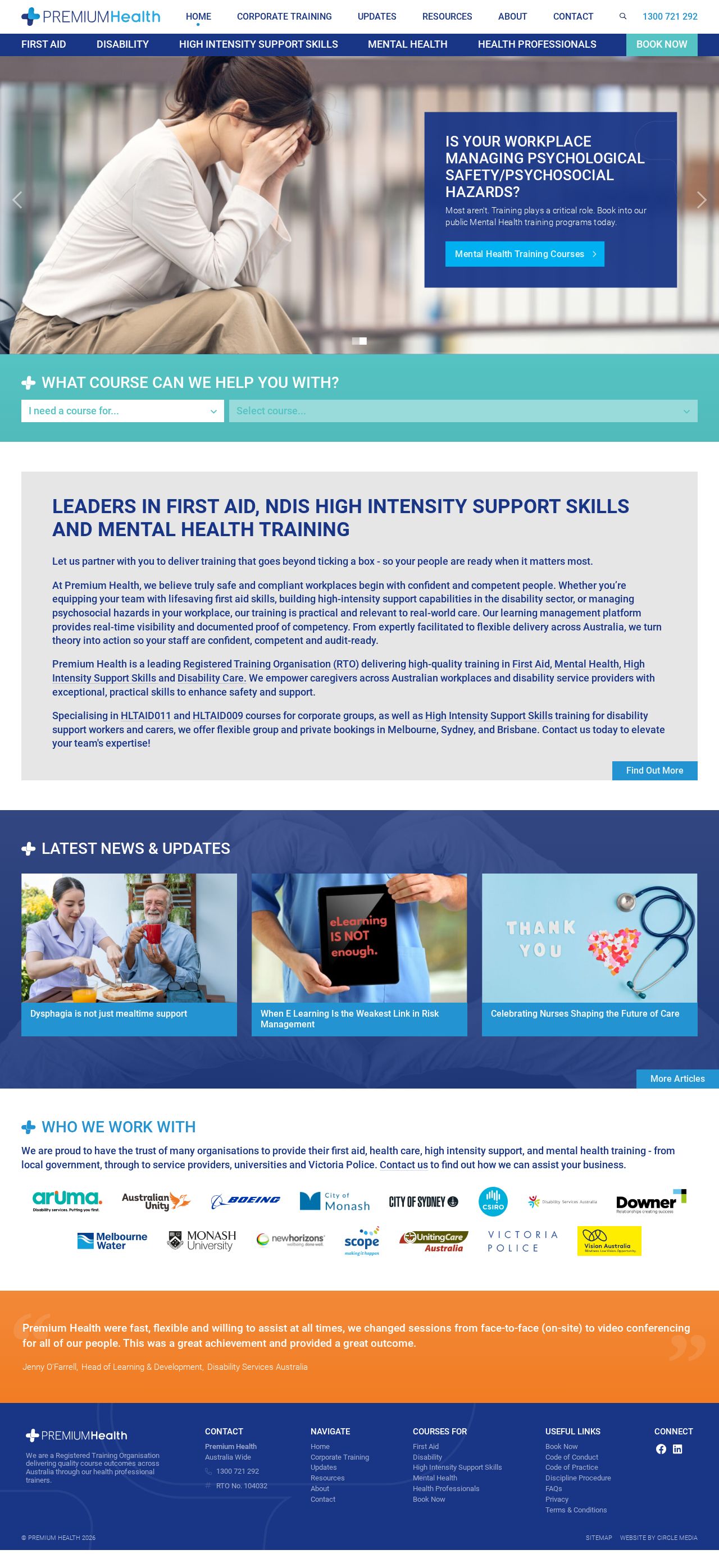 Premium Health website