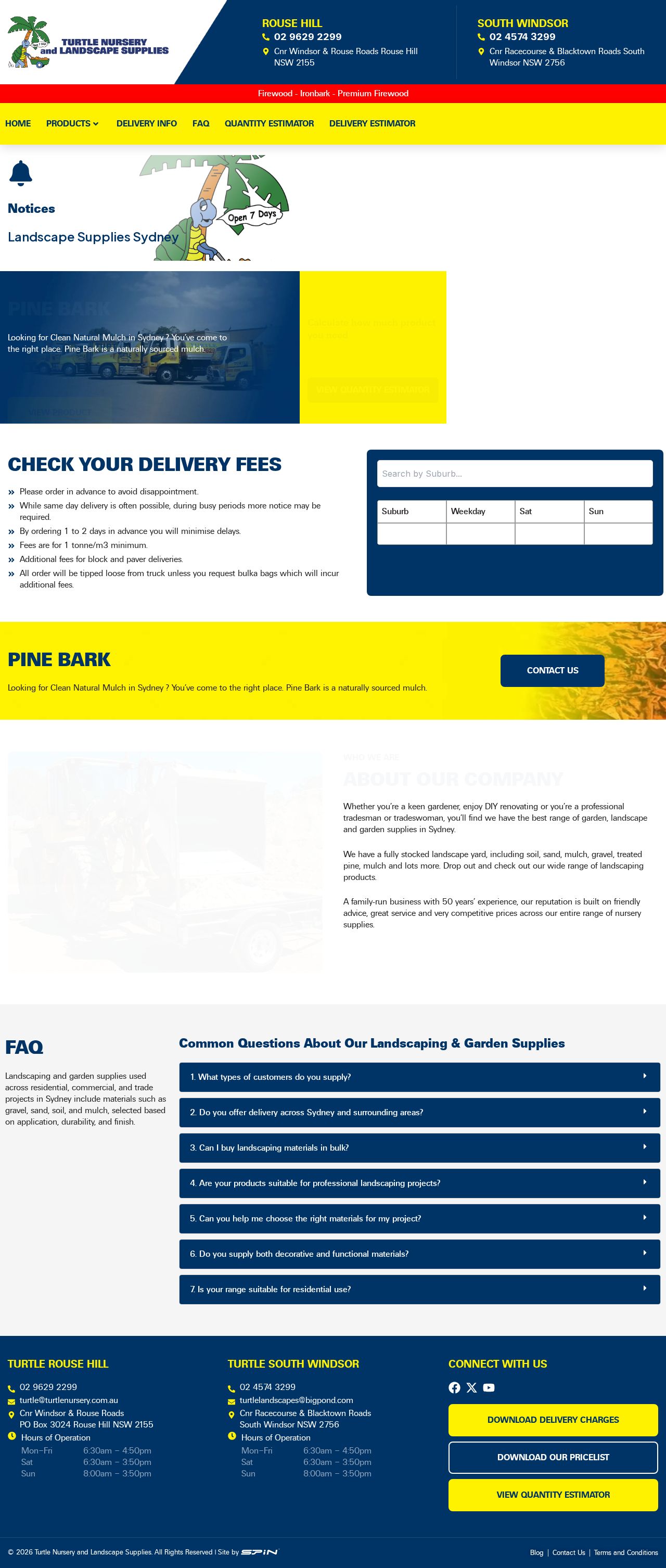 Turtle Nursery and Landscape Supplies website