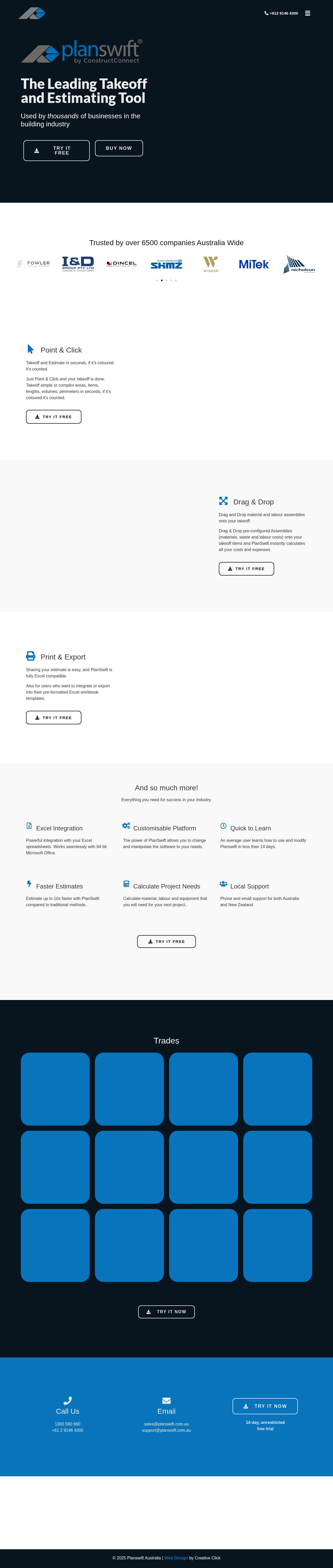 Planswift Australia website