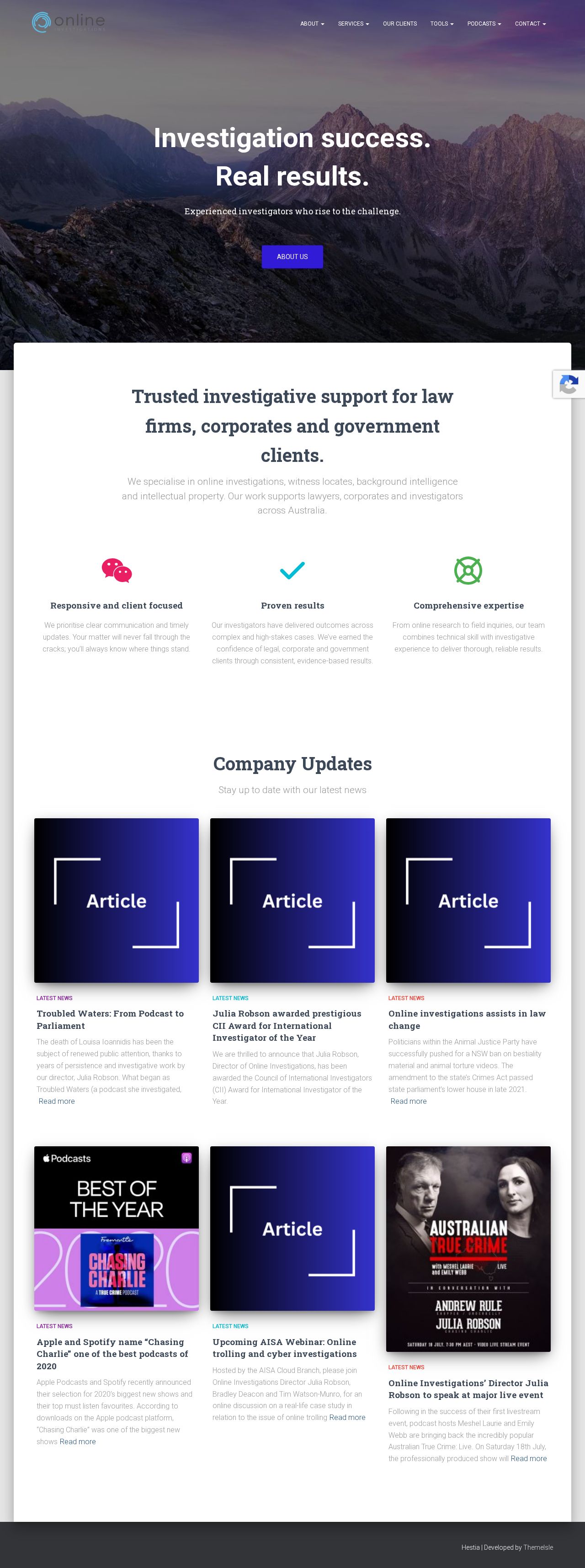 Online Investigations Pty Ltd website