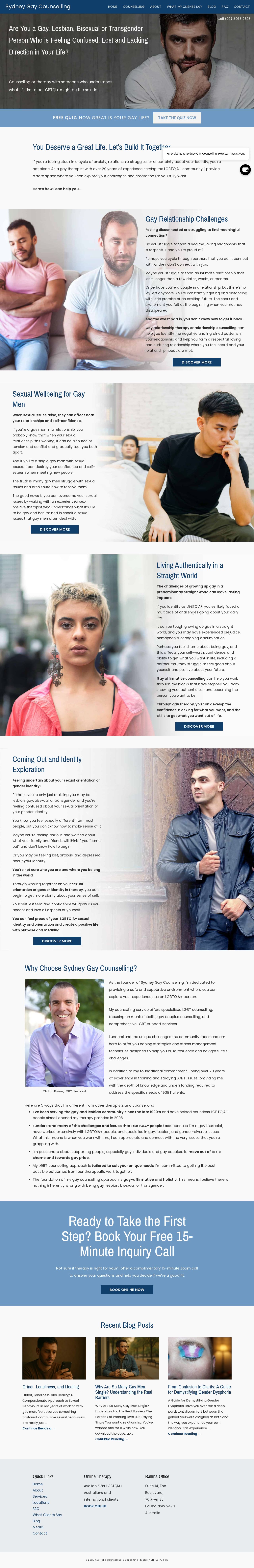 Sydney Gay Counselling website