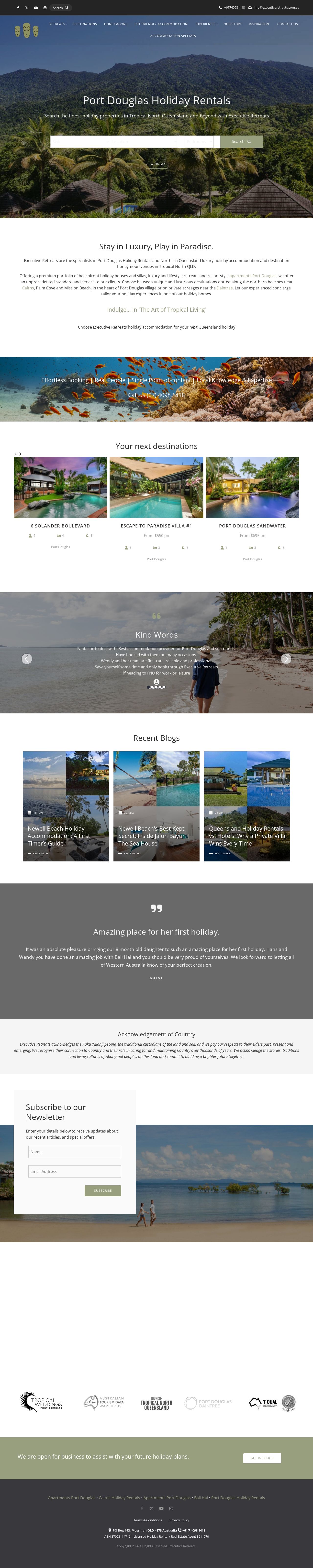 Executive Retreats website