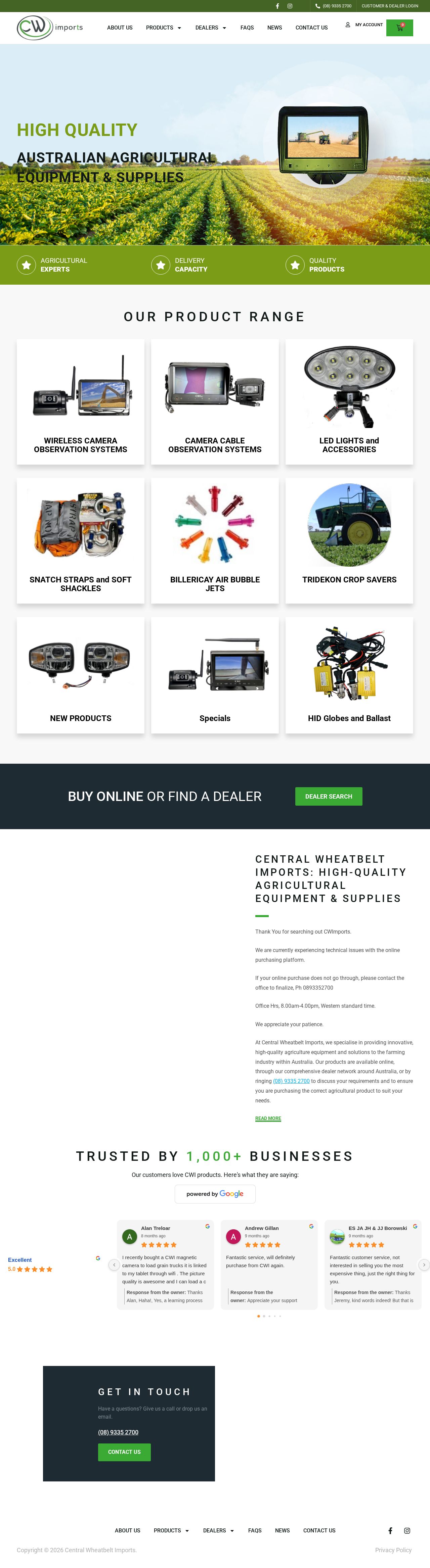 Central Wheatbelt Imports website