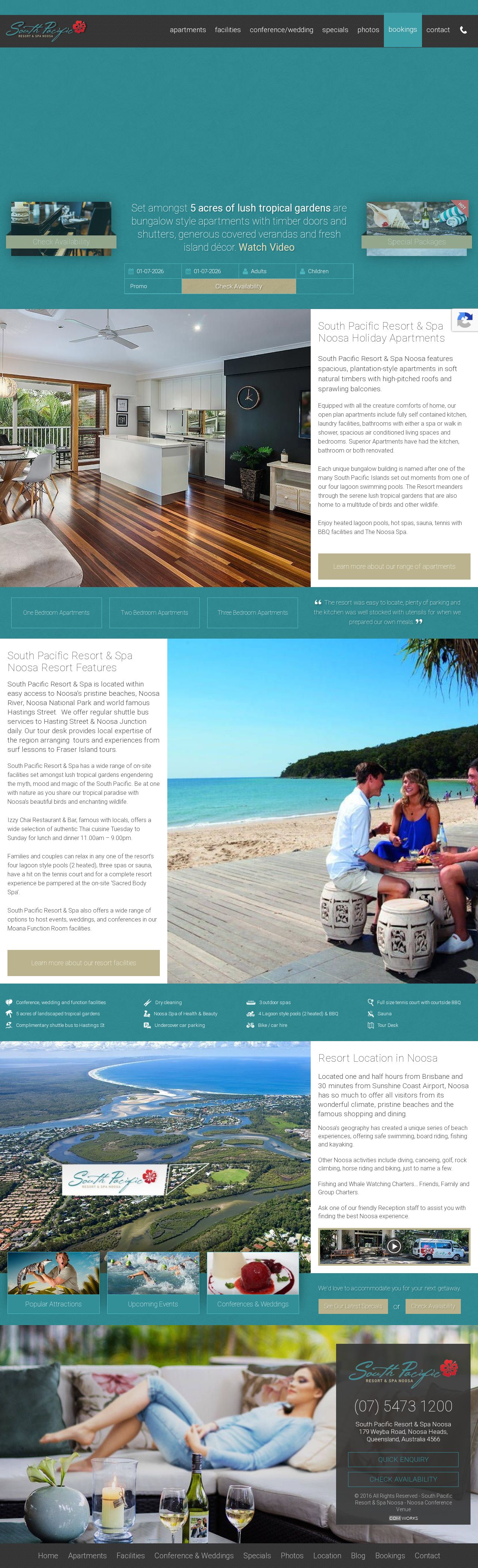 South Pacific Resort and Spa Noosa website