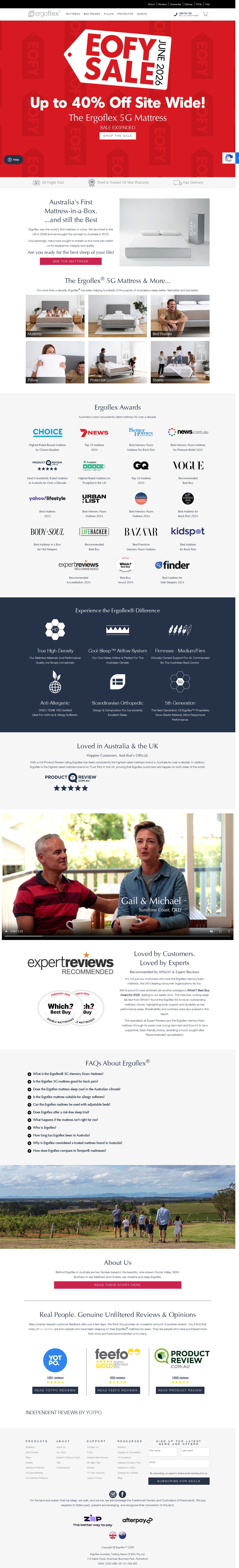 Ergoflex Australia website