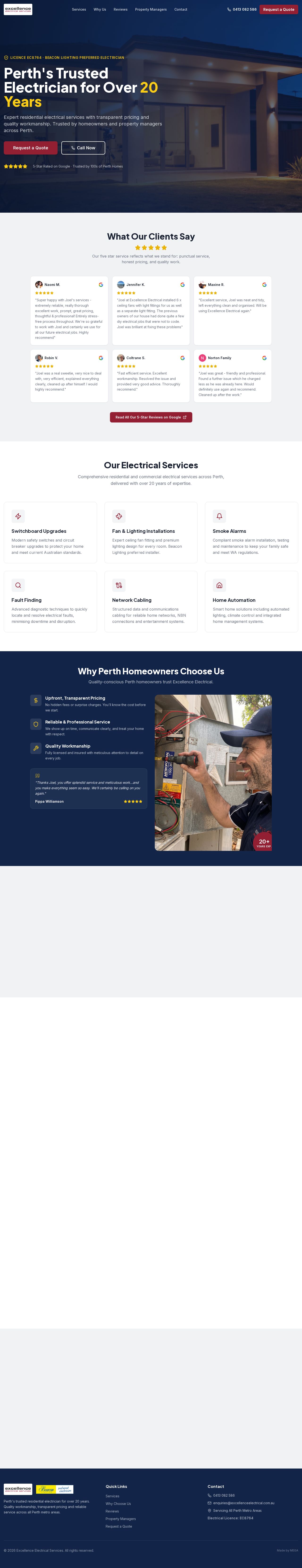 Excellence Electrical Services website