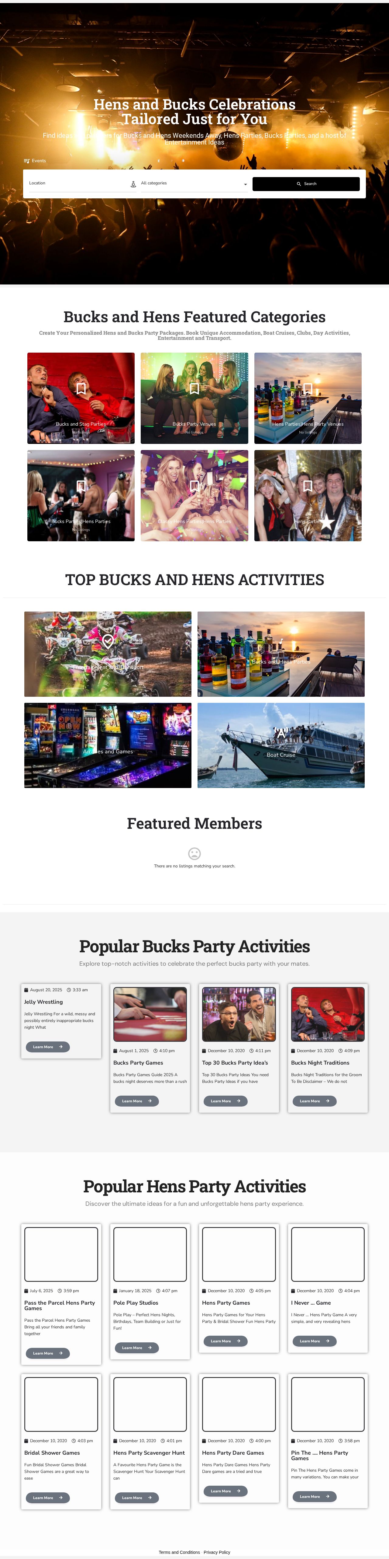 Hens & Bucks Australia website