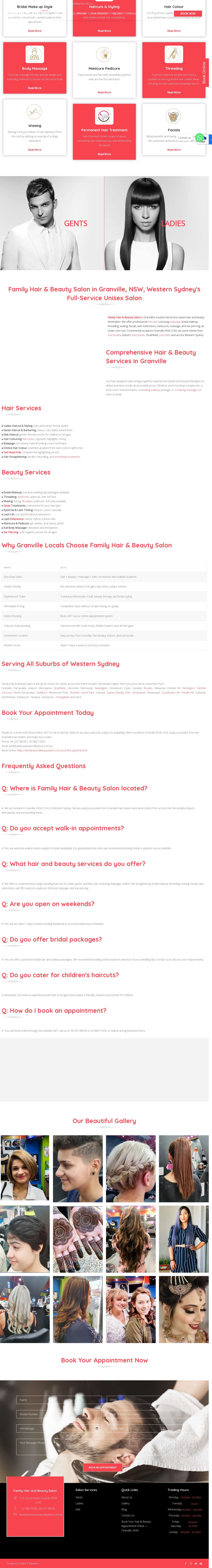 Family Hair & Beauty Salon website