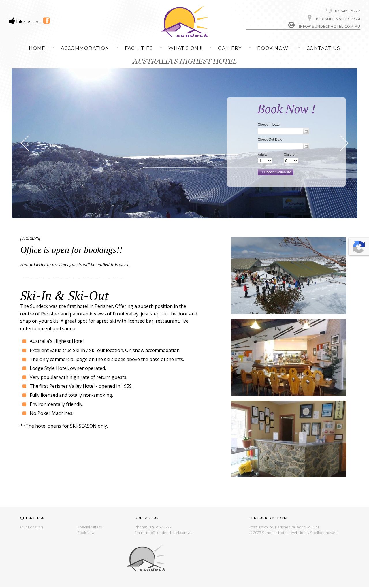 Sundeck Hotel website