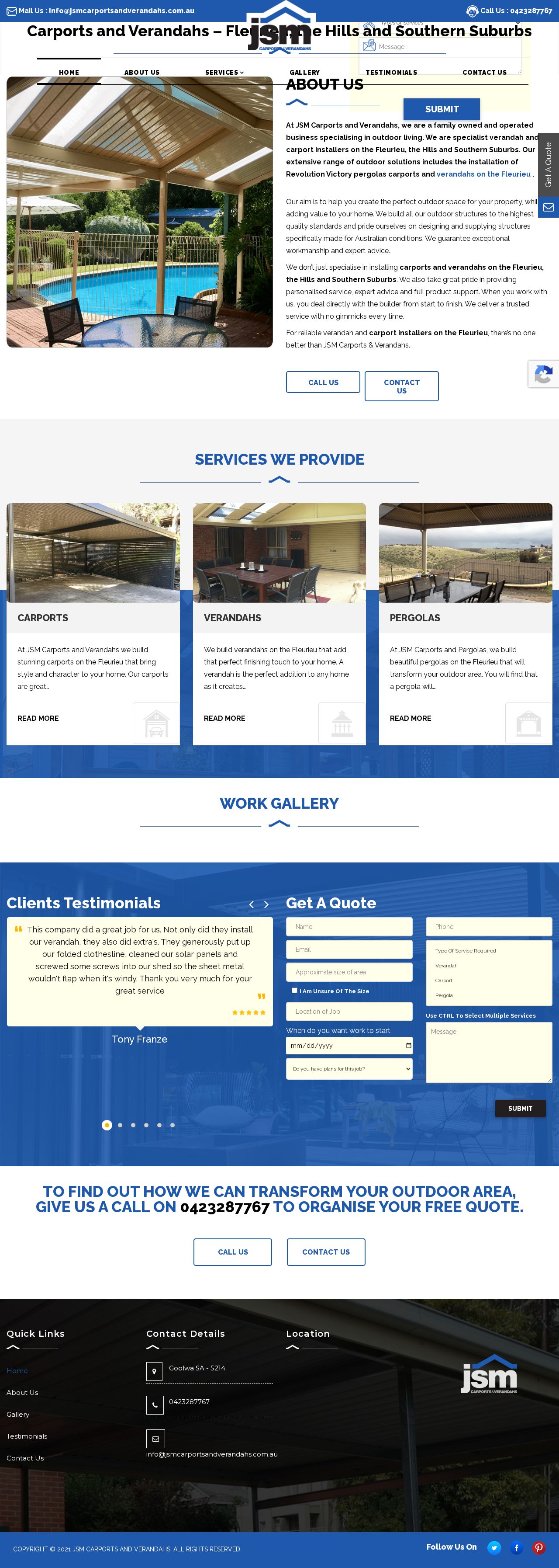 JSM carports and verandahs website