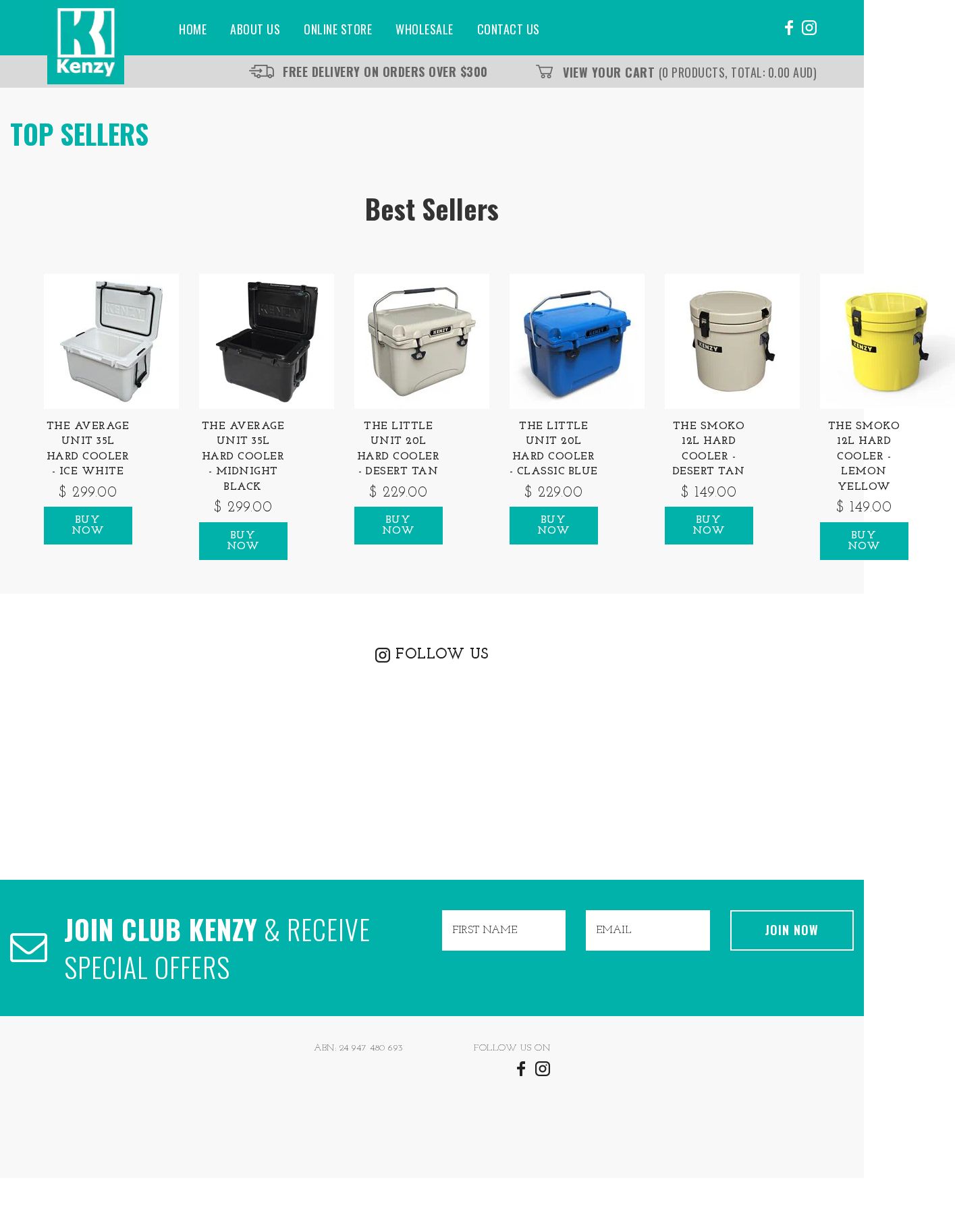 Kenzy Retro Esky Coolers website