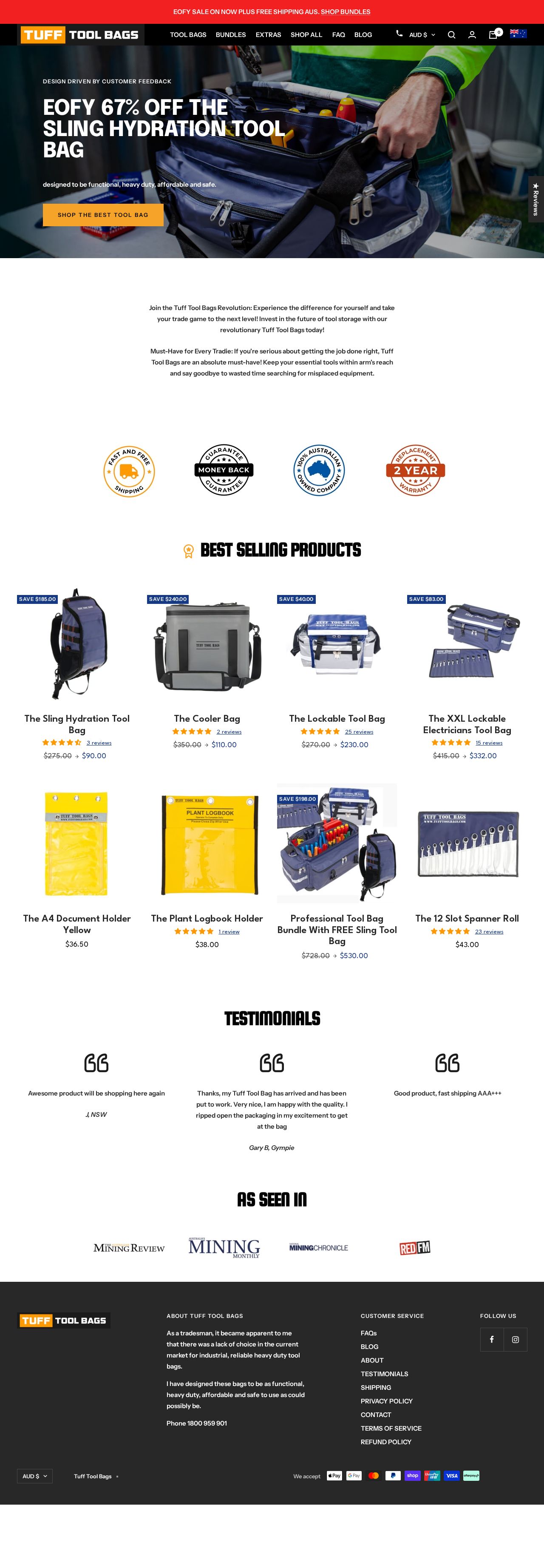 Tuff Tool Bags website