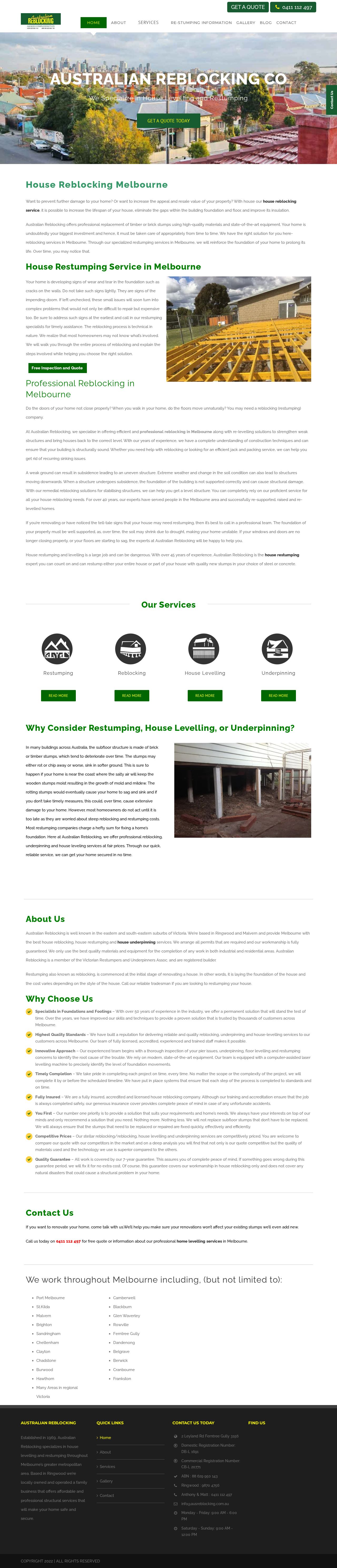 Reblocking Melbourne website