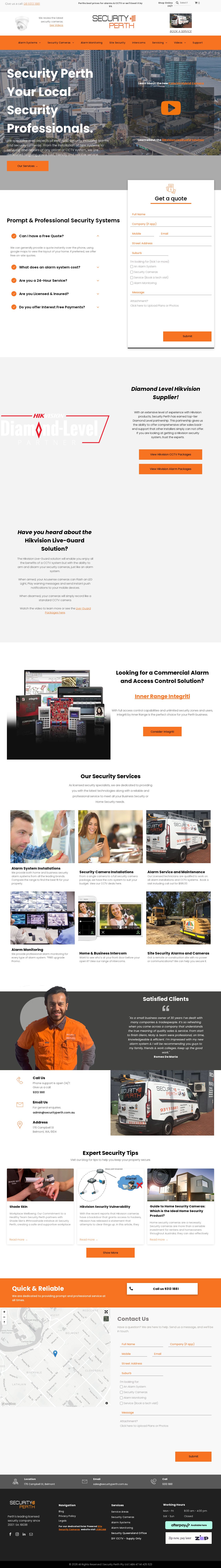 Security Perth website