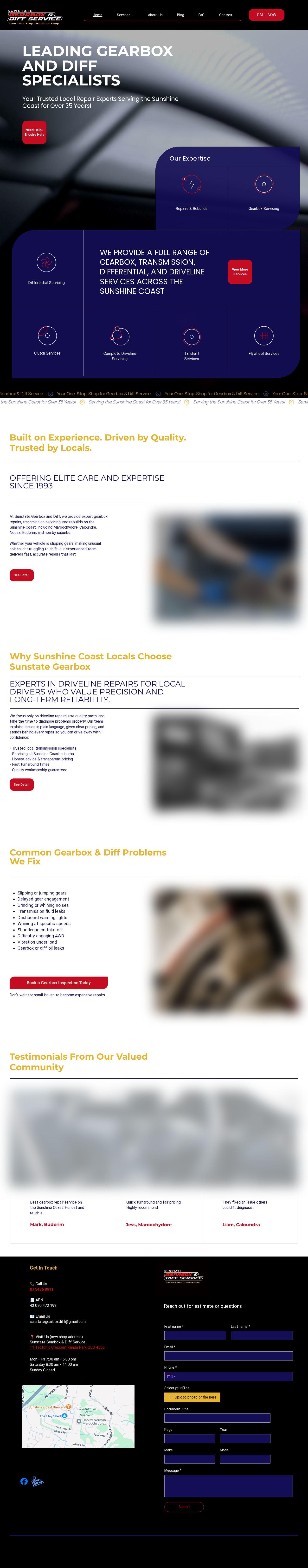 Sunstate Gearbox and Diff Service website