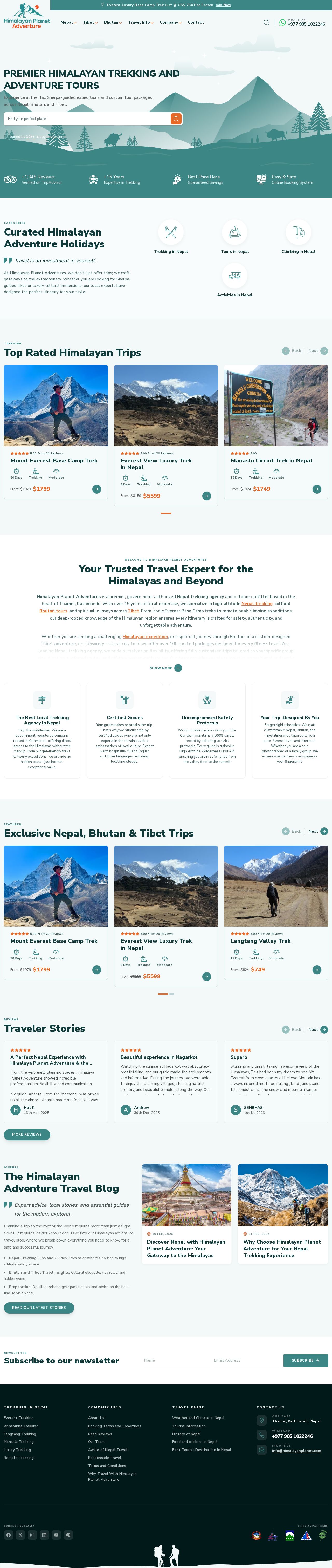 Himalayan Planet Adventures P. Ltd. website