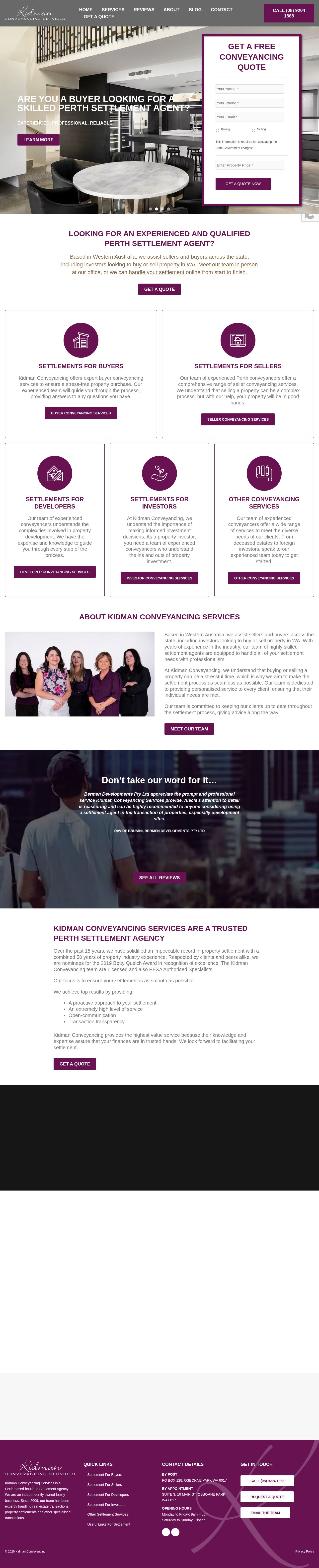 Kidman Conveyancing Services website