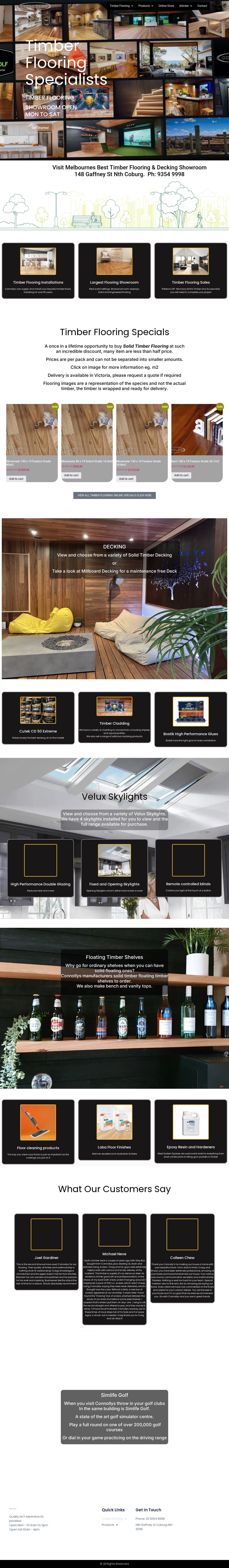 Connollys Timber & Flooring website