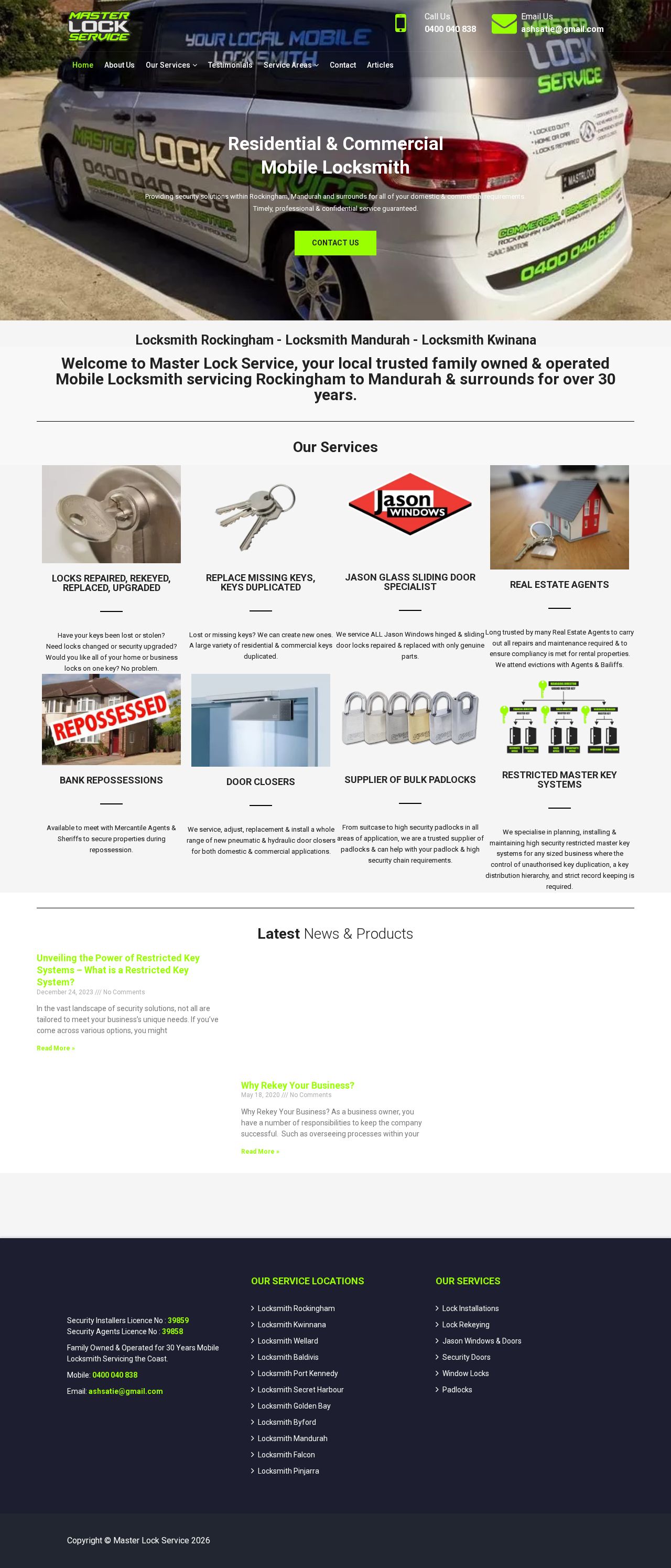 Master Lock Service website