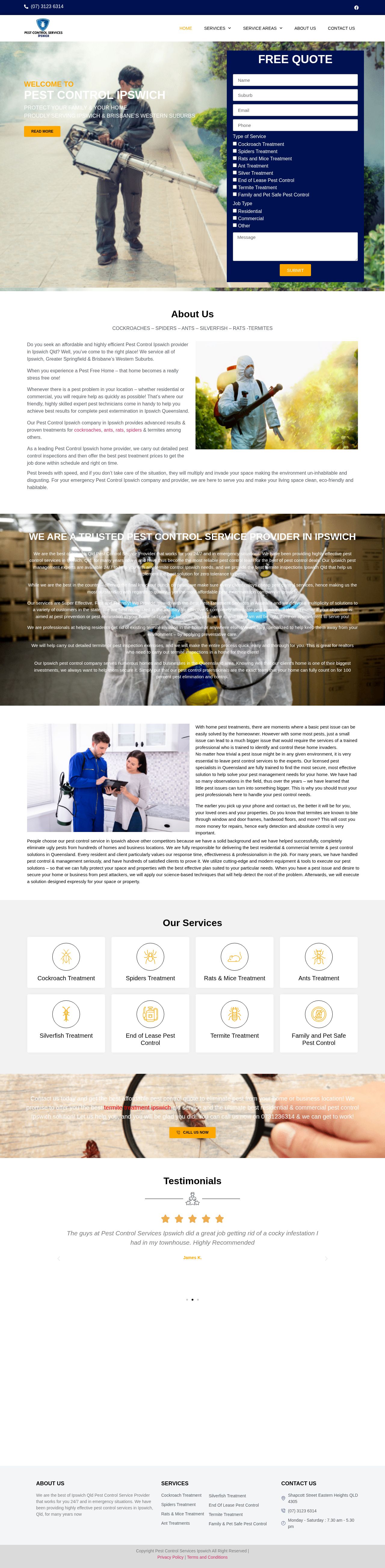 Pest Control Services Ipswich website