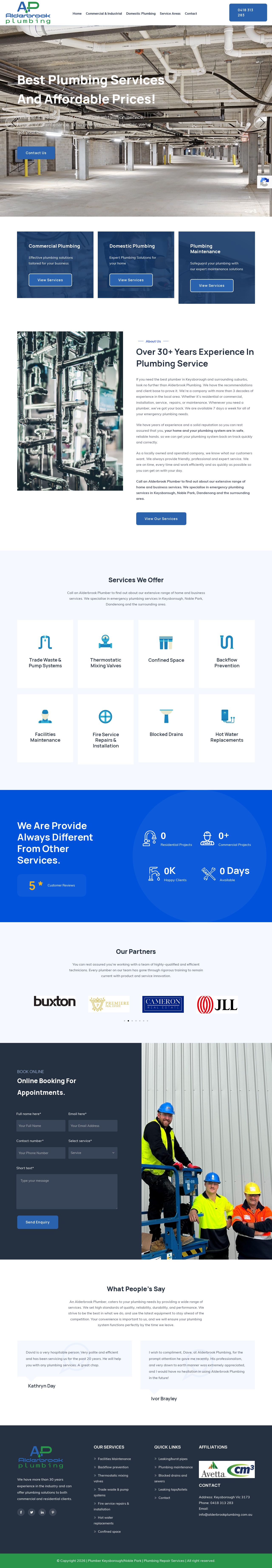 Alderbrooks Plumbing website
