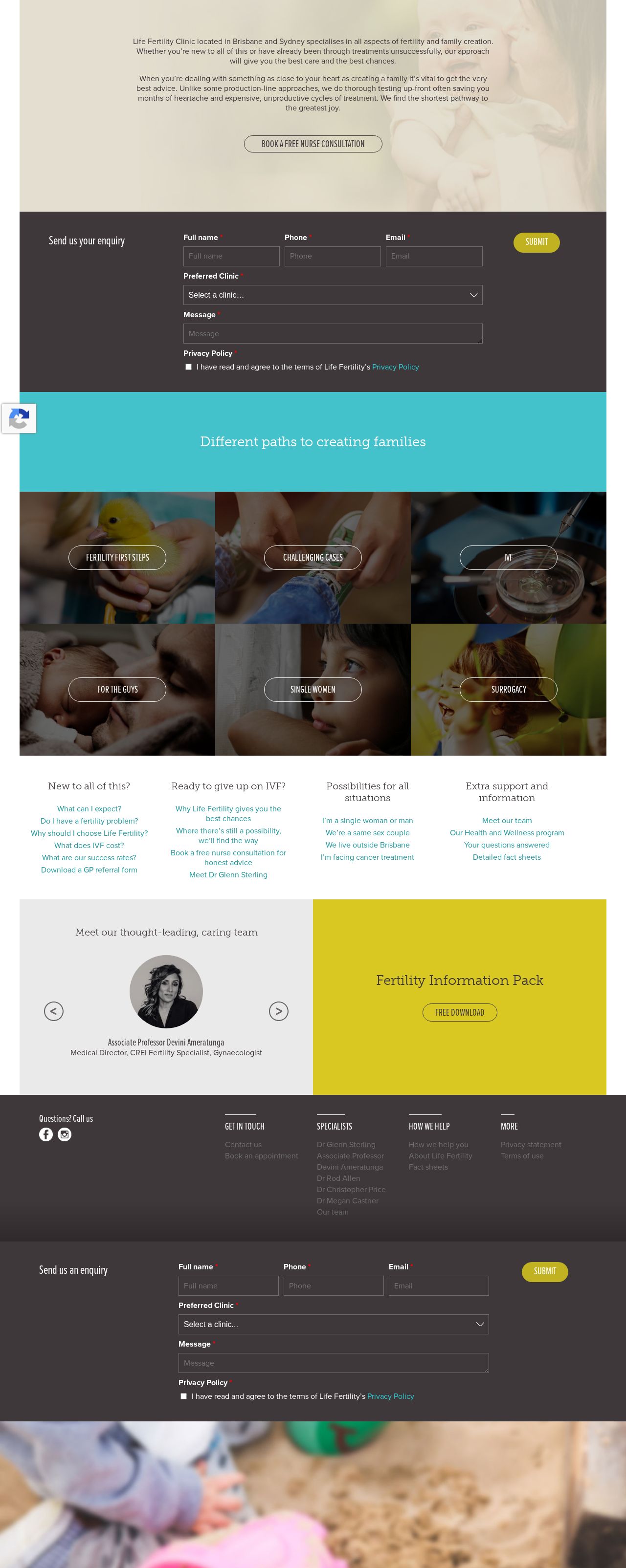 Life Fertility Clinic website