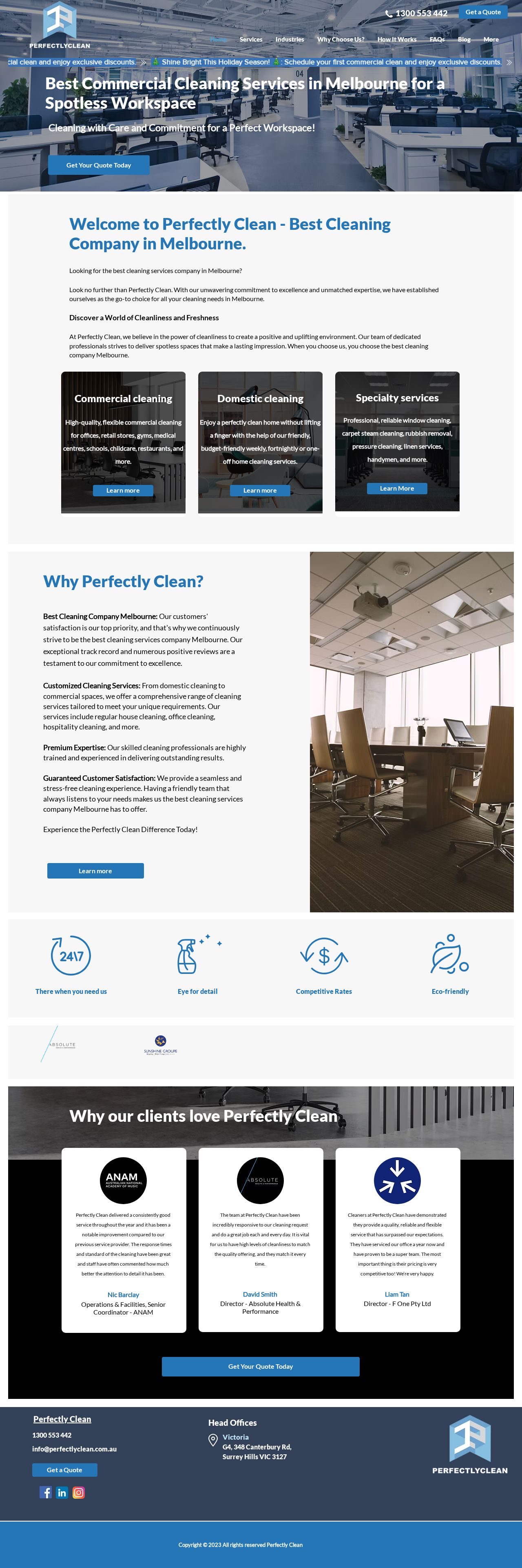 Perfectly Clean Pty Ltd website
