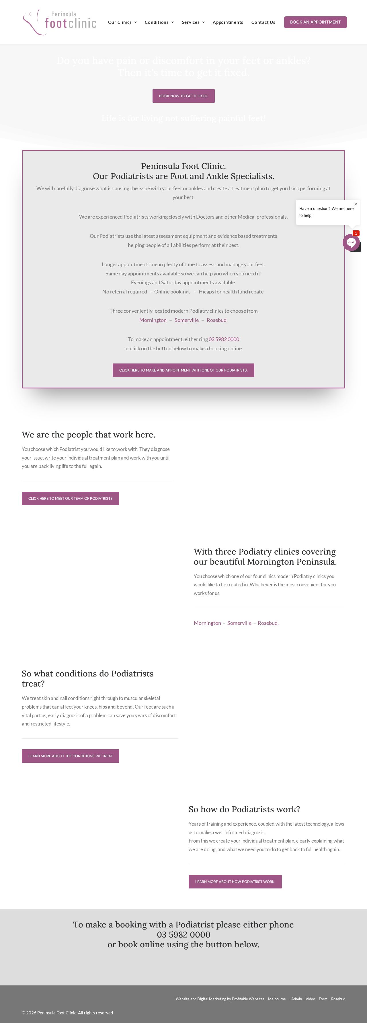 Peninsula Foot Clinic website