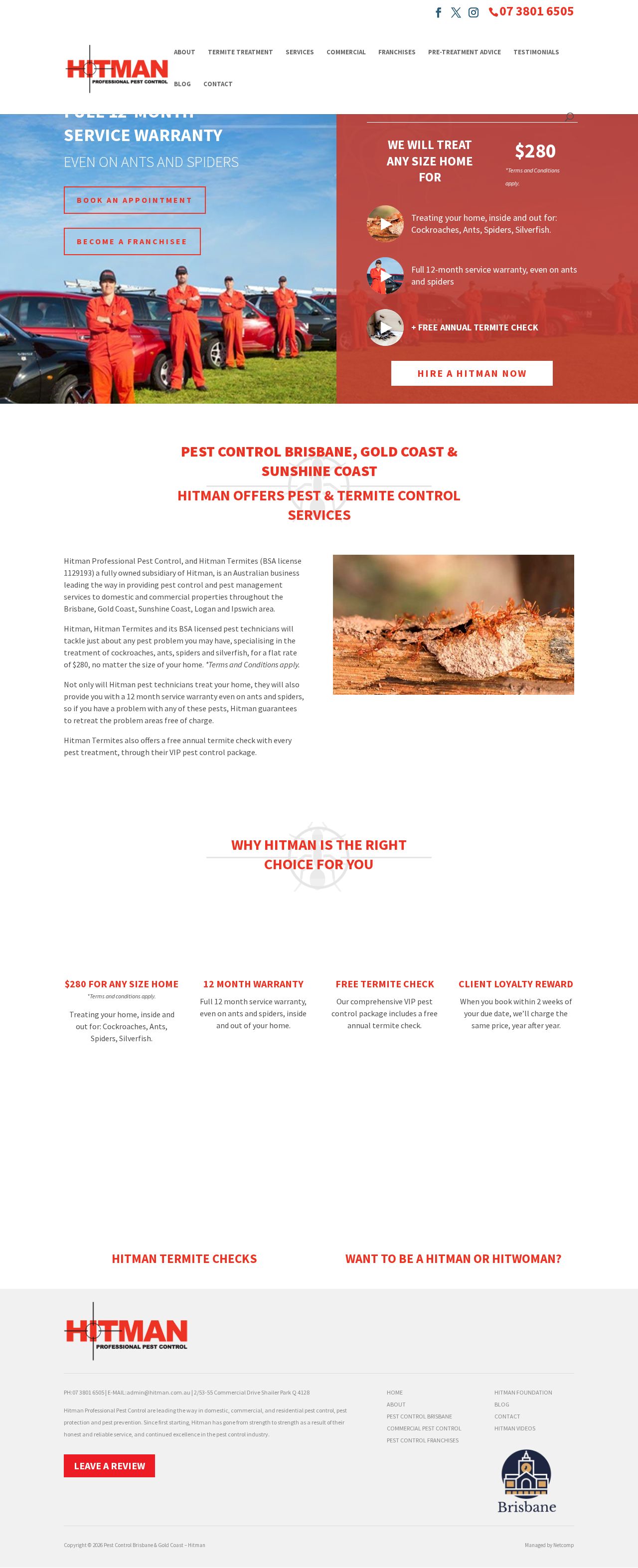 Hitman Pest Control website