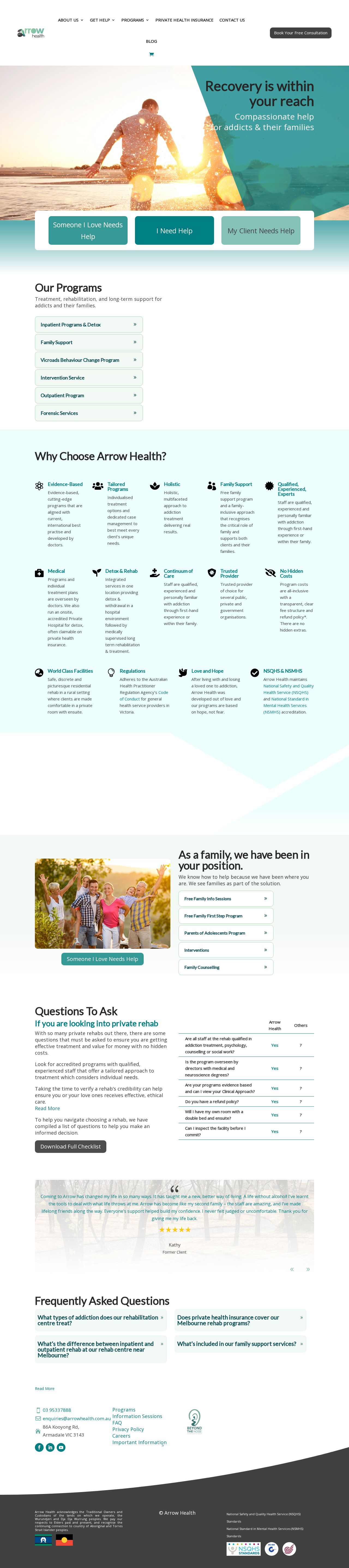 Arrow Health website