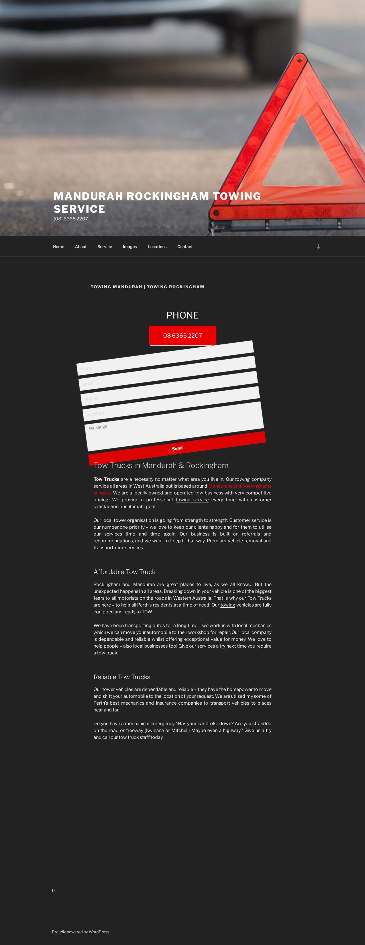 Mandurah Rockingham Towing Service website