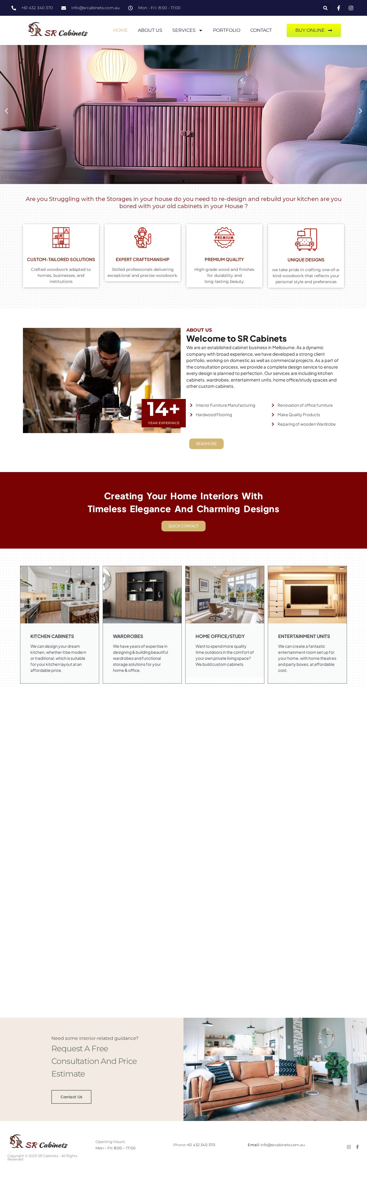 SR Cabinets website