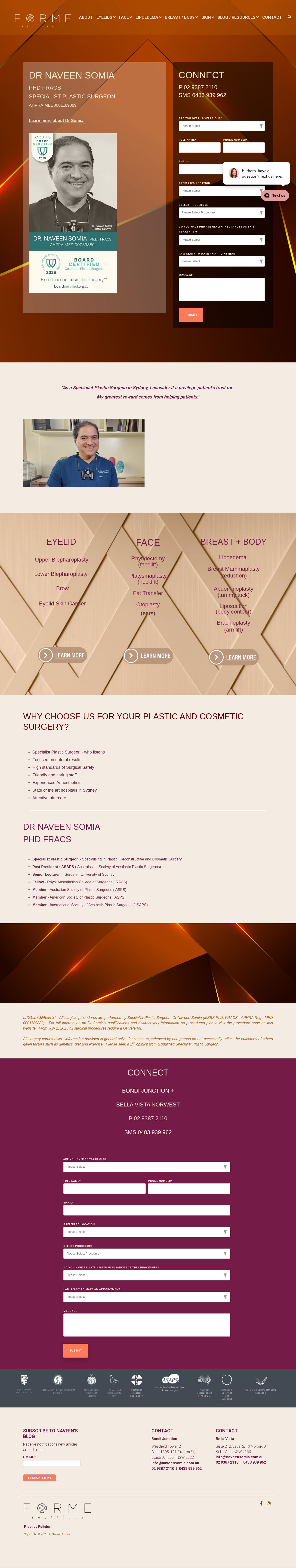 Plastic Eyelid Surgery in Sydney - Dr. Naveen Somia website